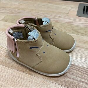 Carter’s Unicorn Ankle Boots Sz 5.5 Brown Girls Baby Brown Pink
